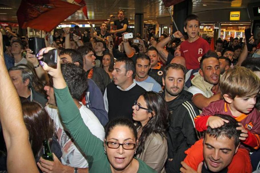 L&#39;entusiasmo dei supporters della Roma.